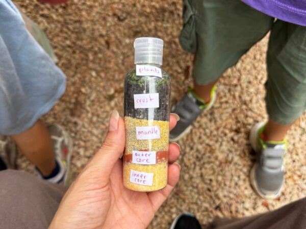 layers of the Earth in a bottle