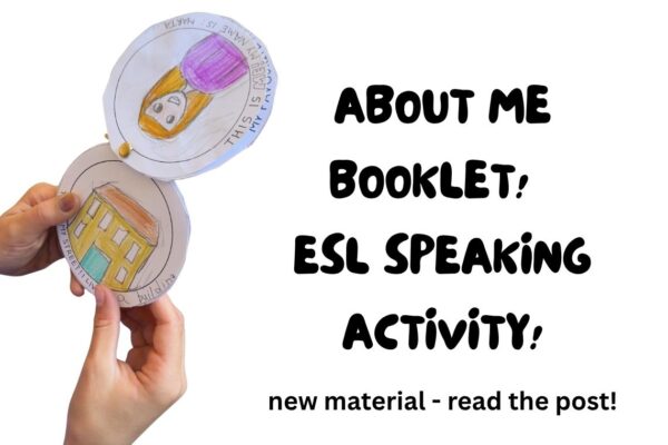About me booklet! ESL speaking activity